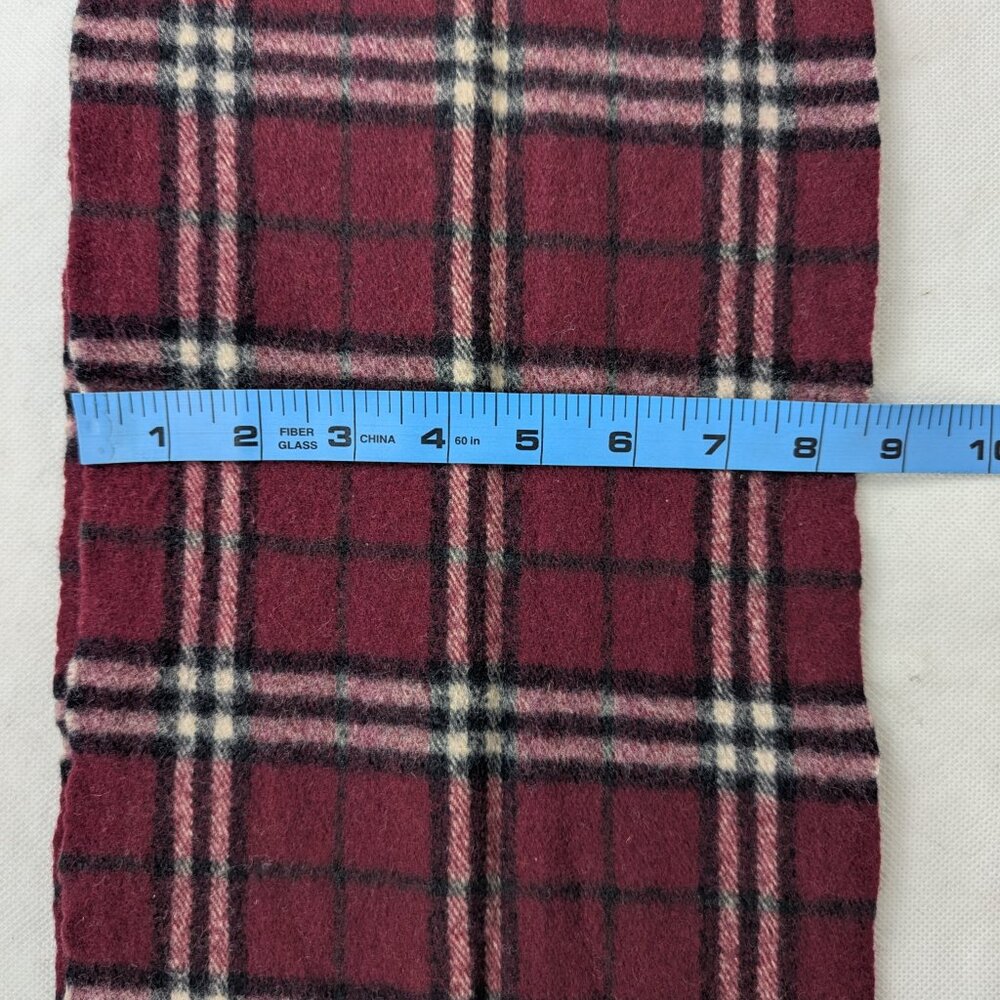 Burberry Lambswool Check Scarf Maroon | Unisex | Designer | Quick Ship - Picture 5 of 6